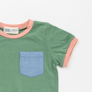 Ringer Pocket Tee in Clover