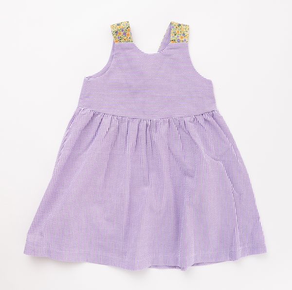 Sunday Dress in Grape Seersucker