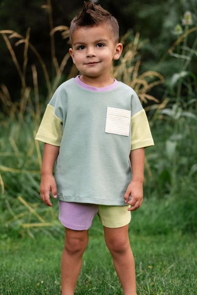 Relaxed Pocket Tee in Sorbet Colorblock