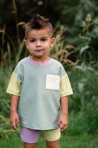 Relaxed Pocket Tee in Sorbet Colorblock