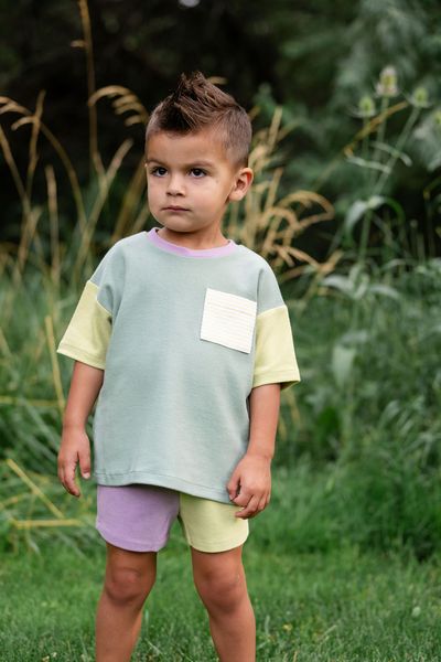 Relaxed Pocket Tee in Sorbet Colorblock