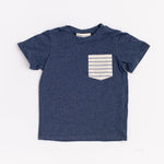 Load image into Gallery viewer, Bamboo Pocket Tee in Lake Stripe
