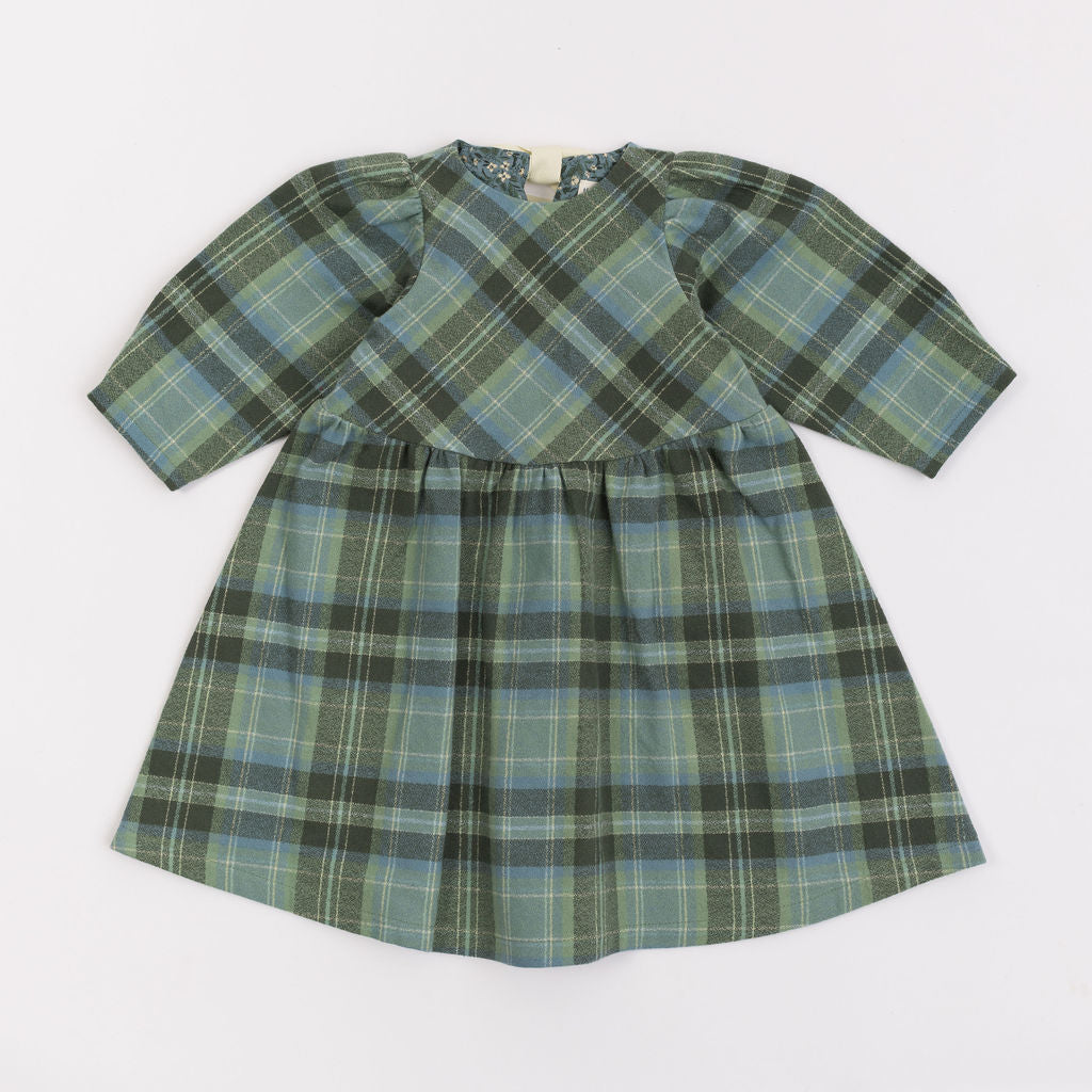 Birthday Dress in Laurel Plaid Flannel