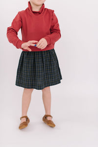 Funnel Sweatshirt Dress in Currant Mistletoe