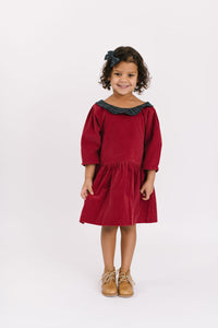 Celebration Dress in Currant Corduroy