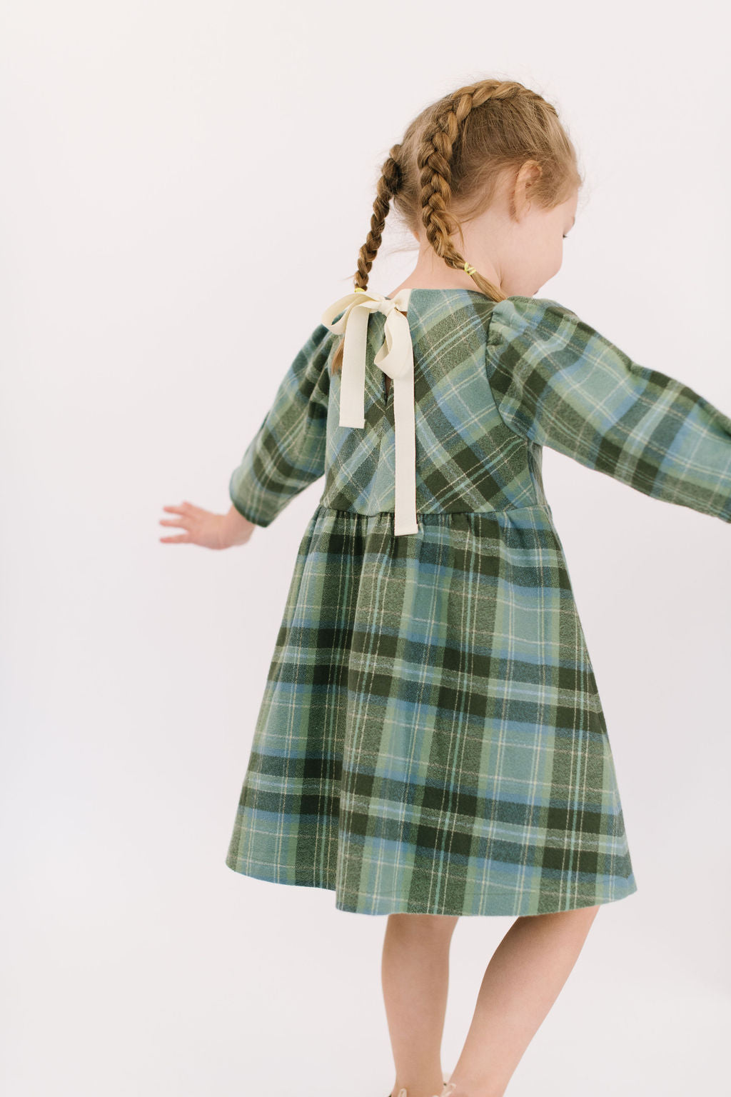 Birthday Dress in Laurel Plaid Flannel