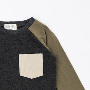 Bamboo Raglan Pullover in Olive Shadow