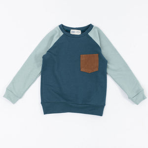 Bamboo Raglan Pullover in Bluegrass Glacier