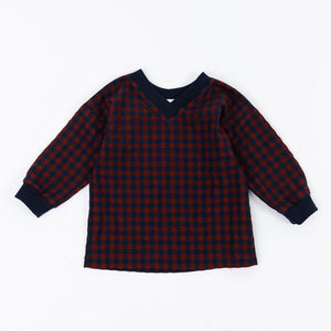 Woven Pullover in Rust Gingham