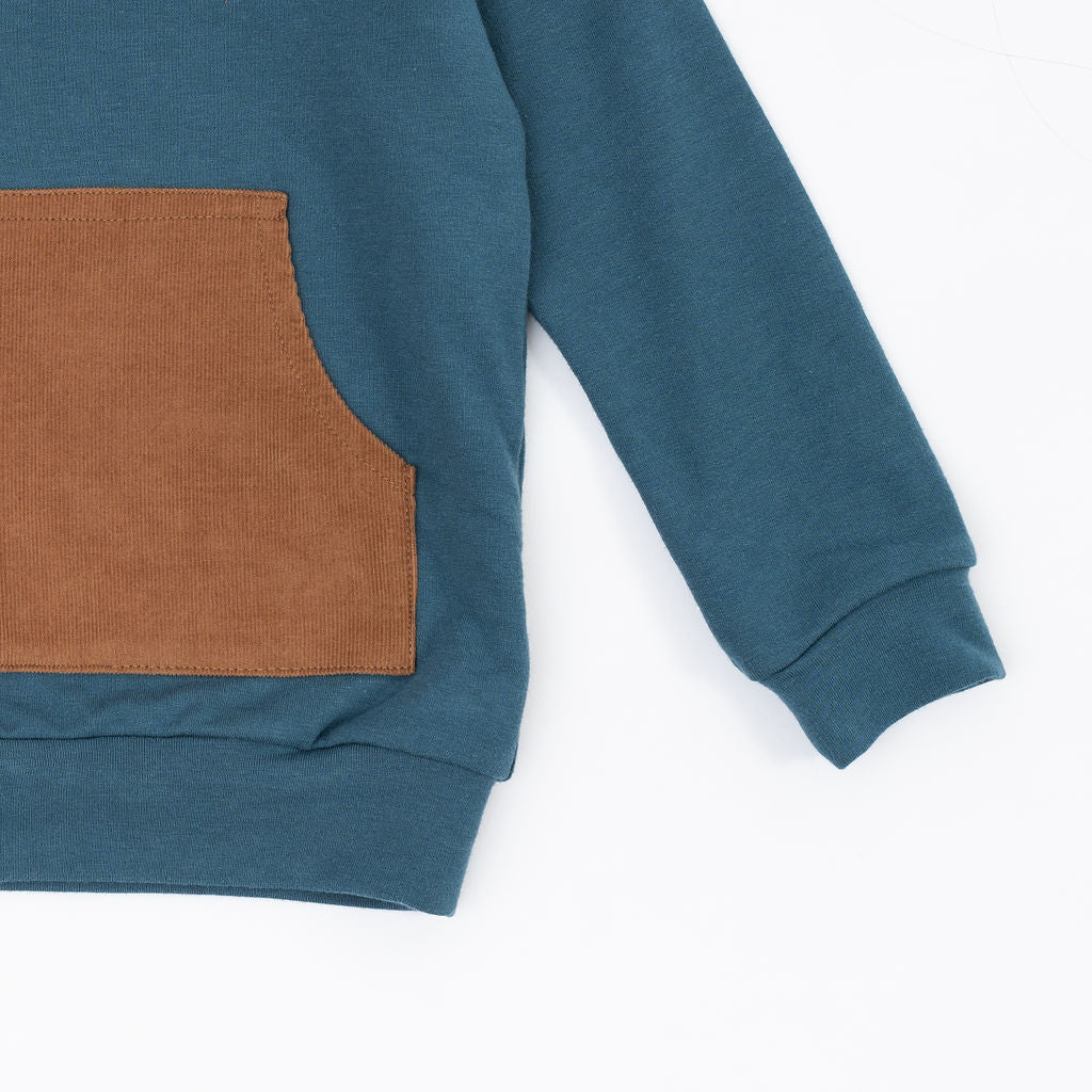 Bamboo Shawl Collar Sweatshirt in Chestnut Bluegrass