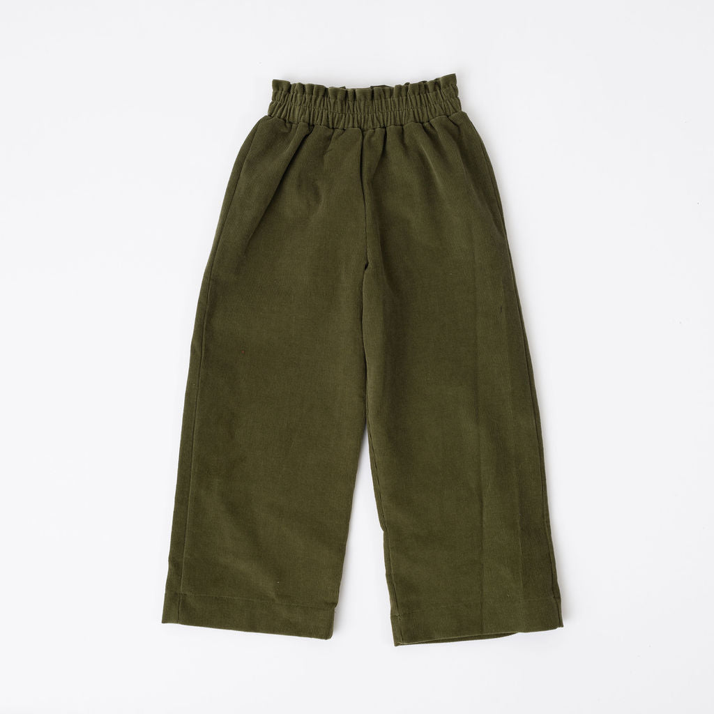 Corduroy Gaucho Pant in Olive