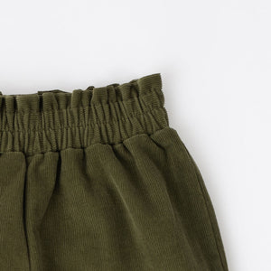 Corduroy Gaucho Pant in Olive