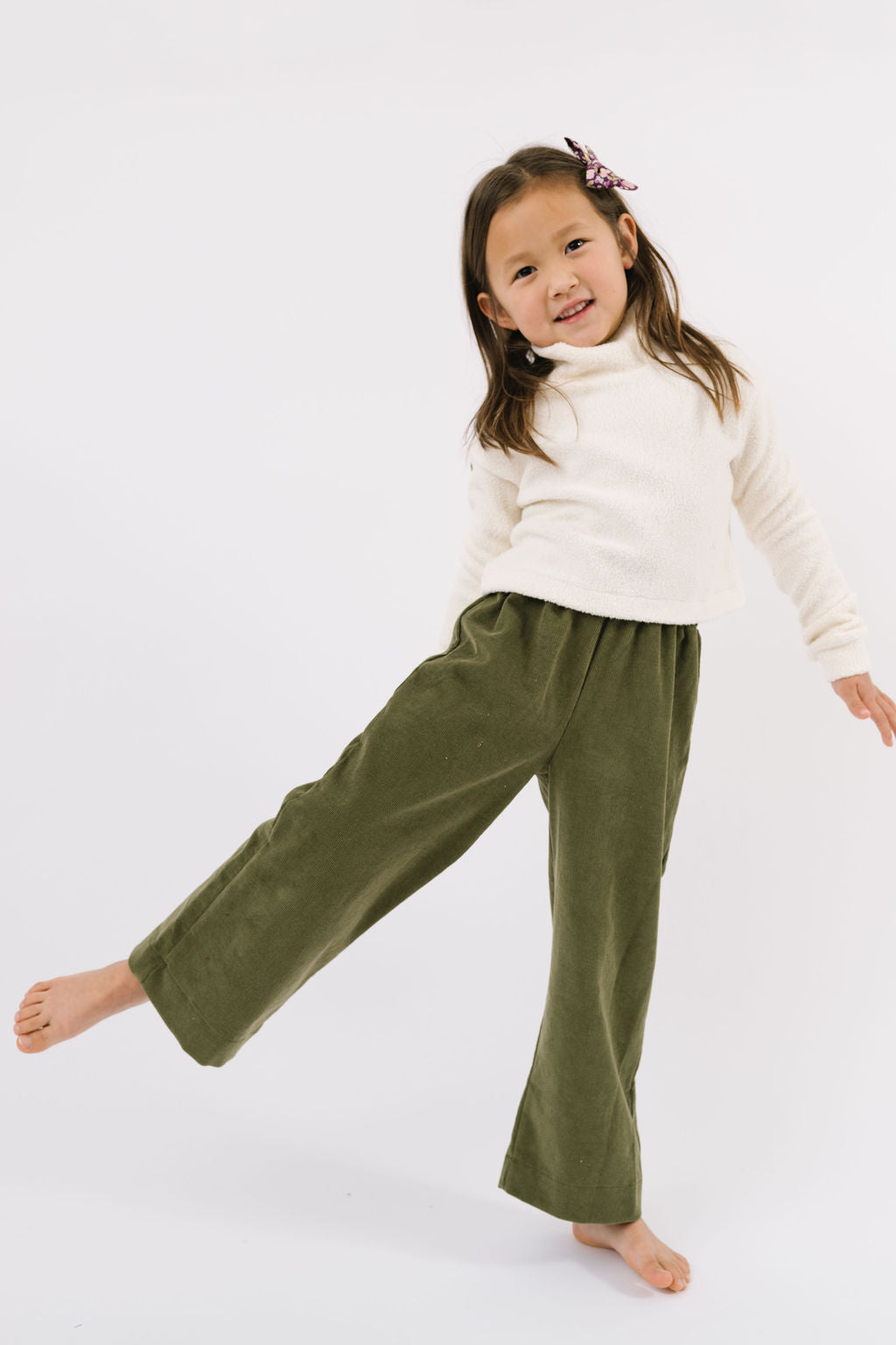 Corduroy Gaucho Pant in Olive