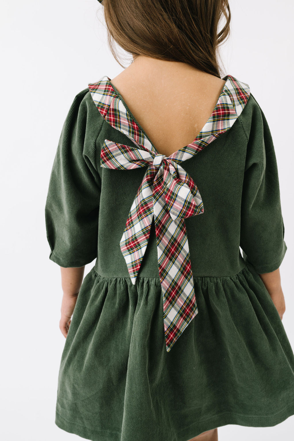 Celebration Dress in Evergreen Corduroy