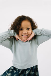 Funnel Sweatshirt Dress in Glacier Corsage