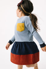 Load image into Gallery viewer, Modern Sweatshirt Dress in Rust Colorblock
