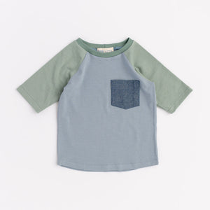 Raglan Pocket Tee in Sage Daydream