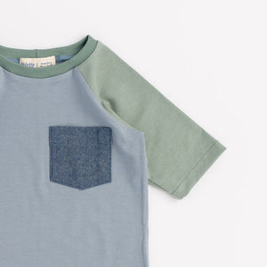 Raglan Pocket Tee in Sage Daydream