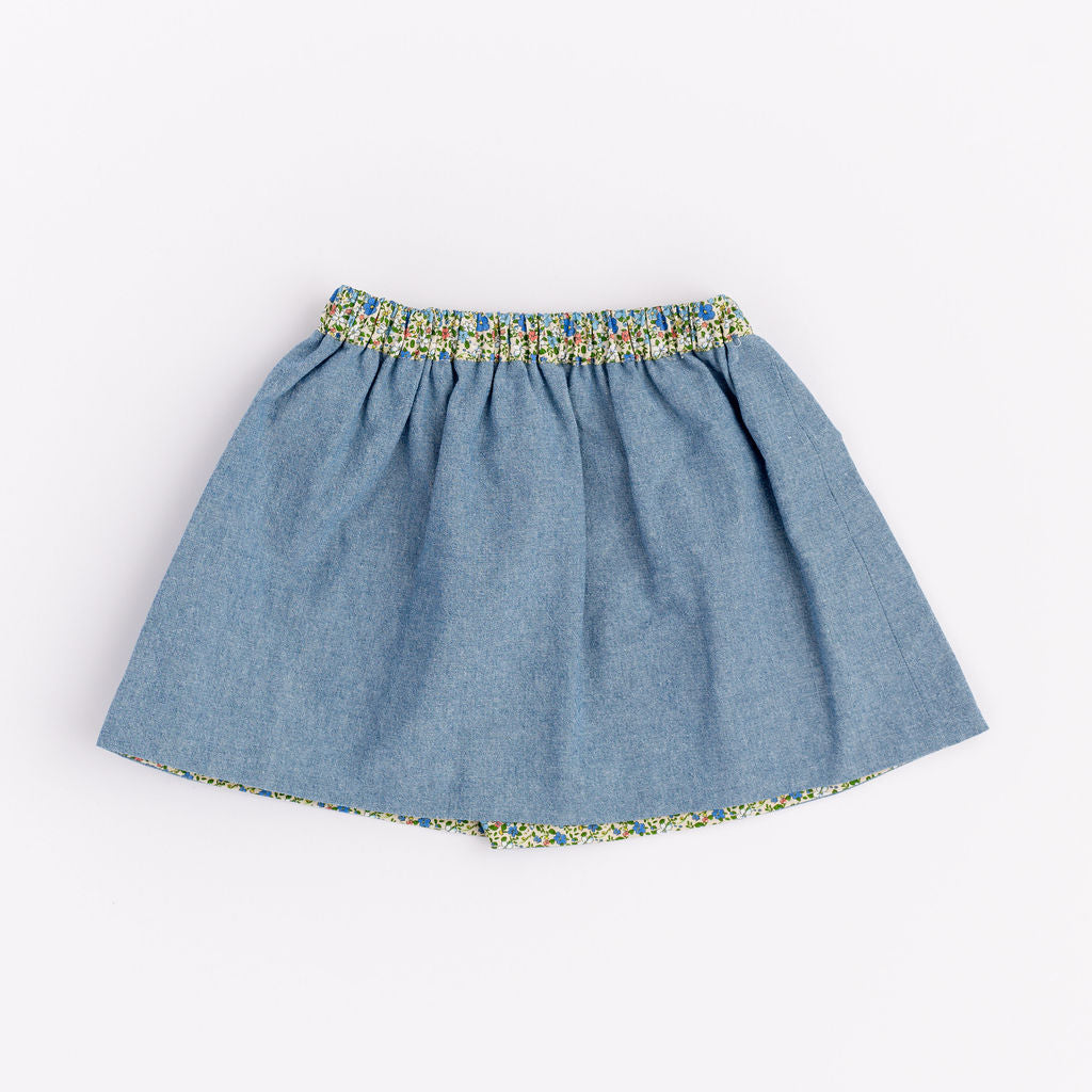 Reversible Skirt in Chambray Nostalgia