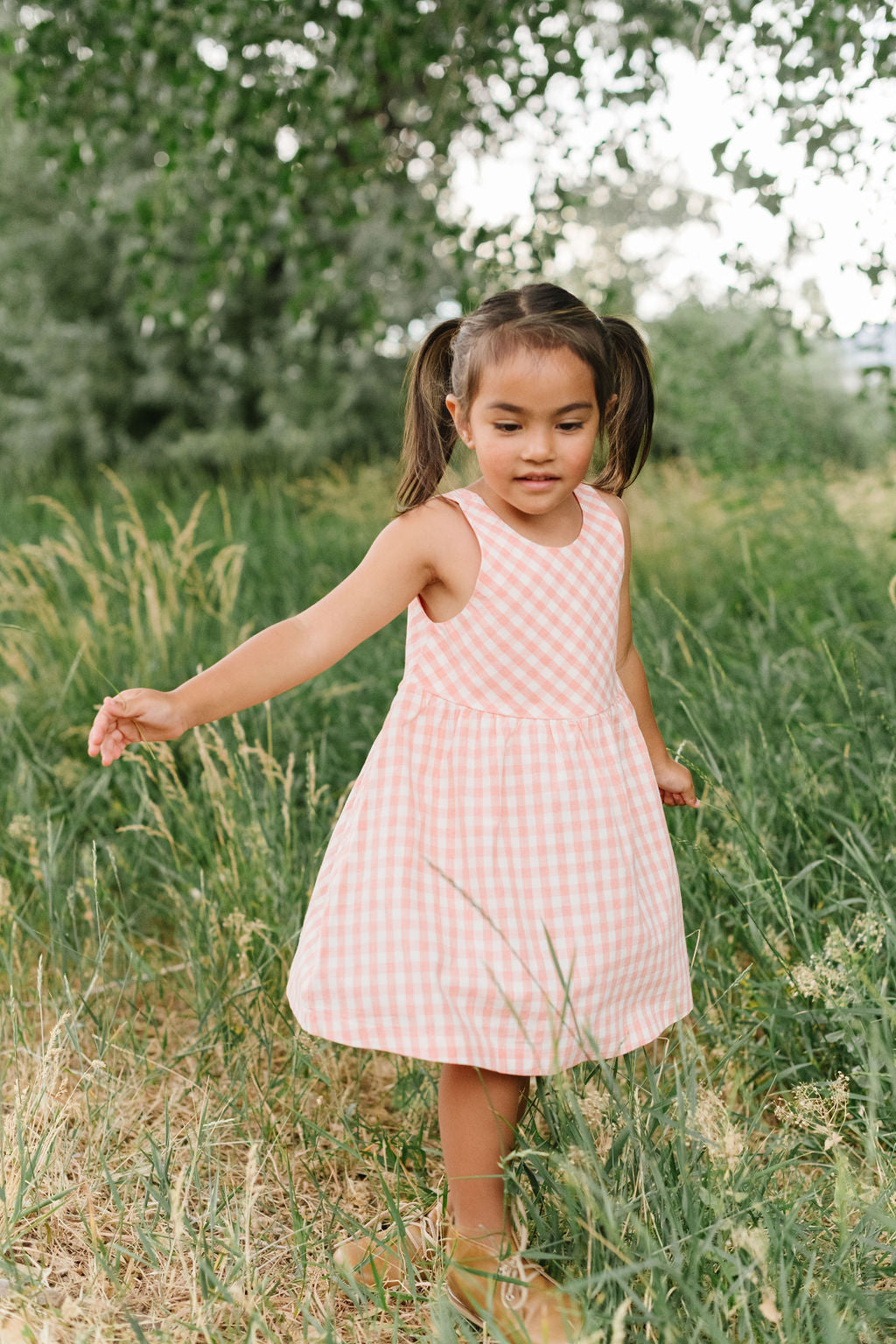 Weekend Dress in Petal Gingham