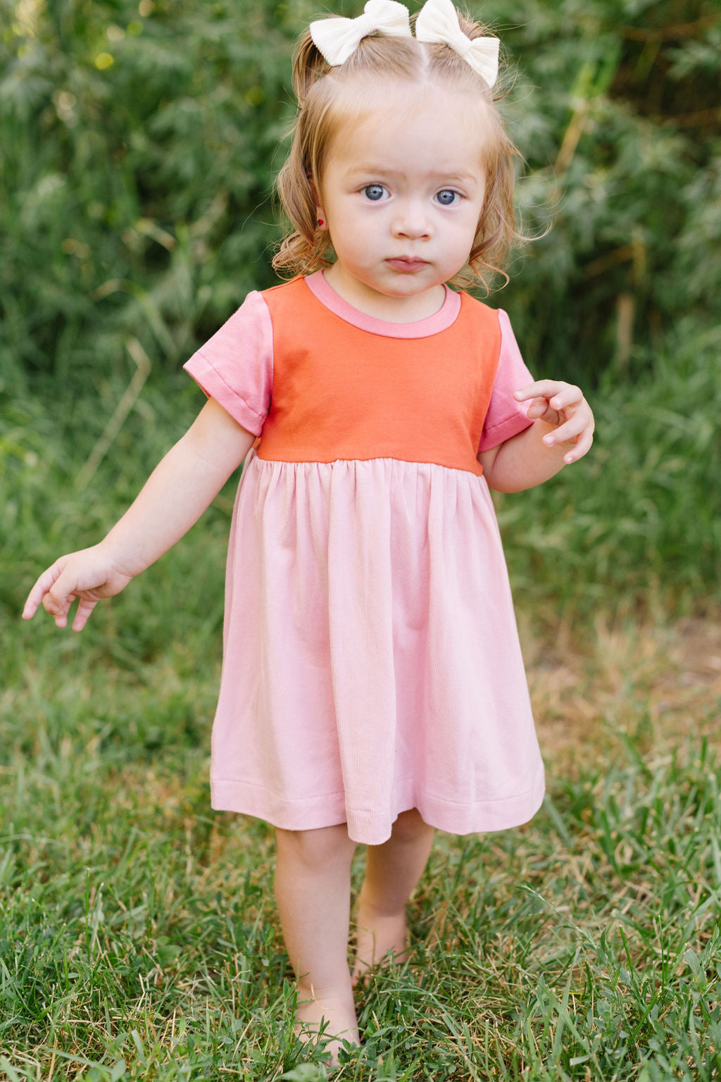 Playground Dress in Rose Colorblock