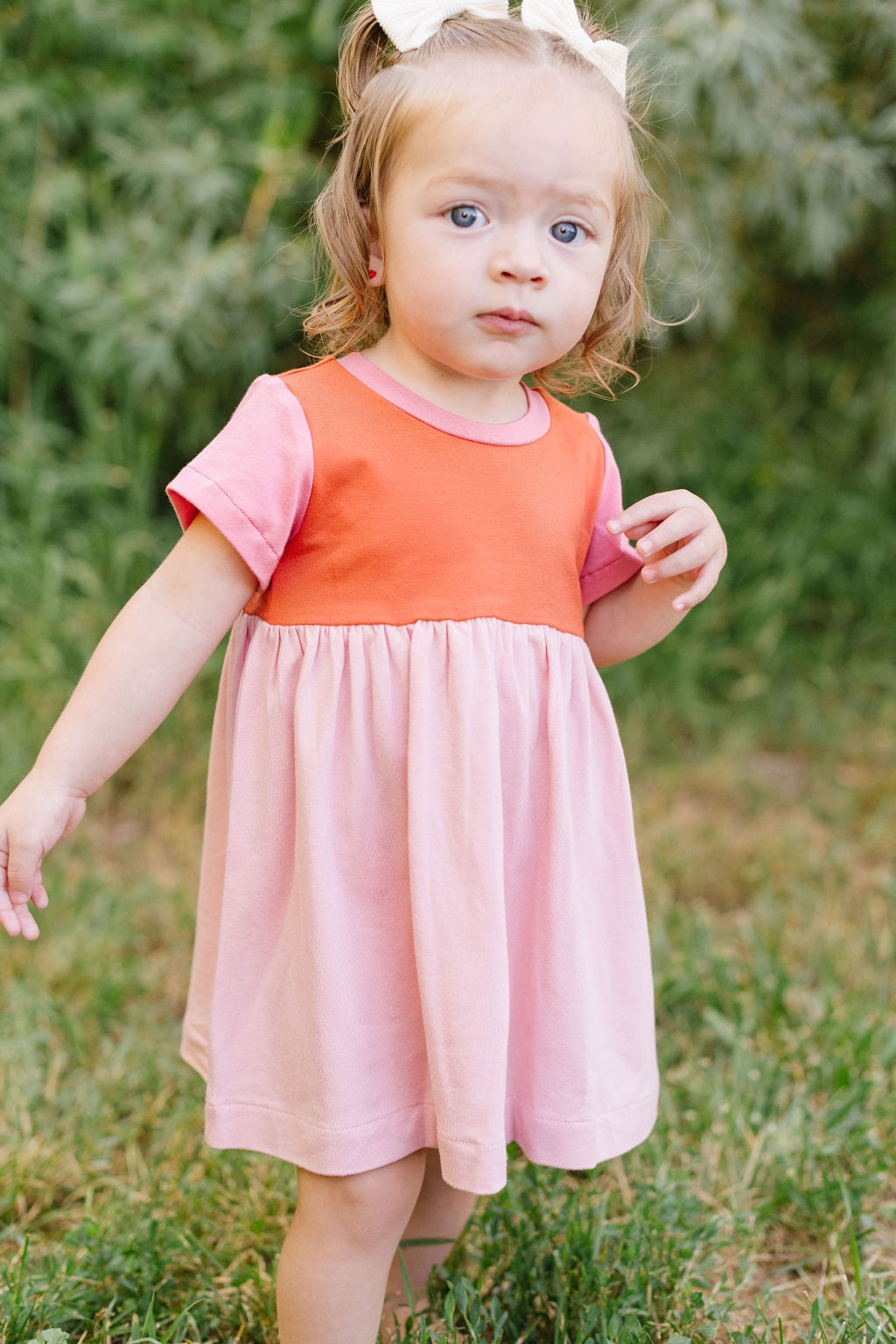 Playground Dress in Rose Colorblock